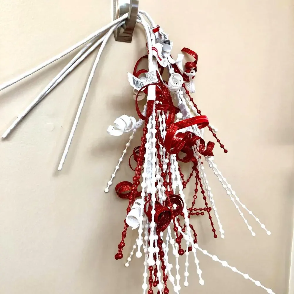 NWT 4 Ashland Large Red & White Festive Holiday Christmas Floral Picks